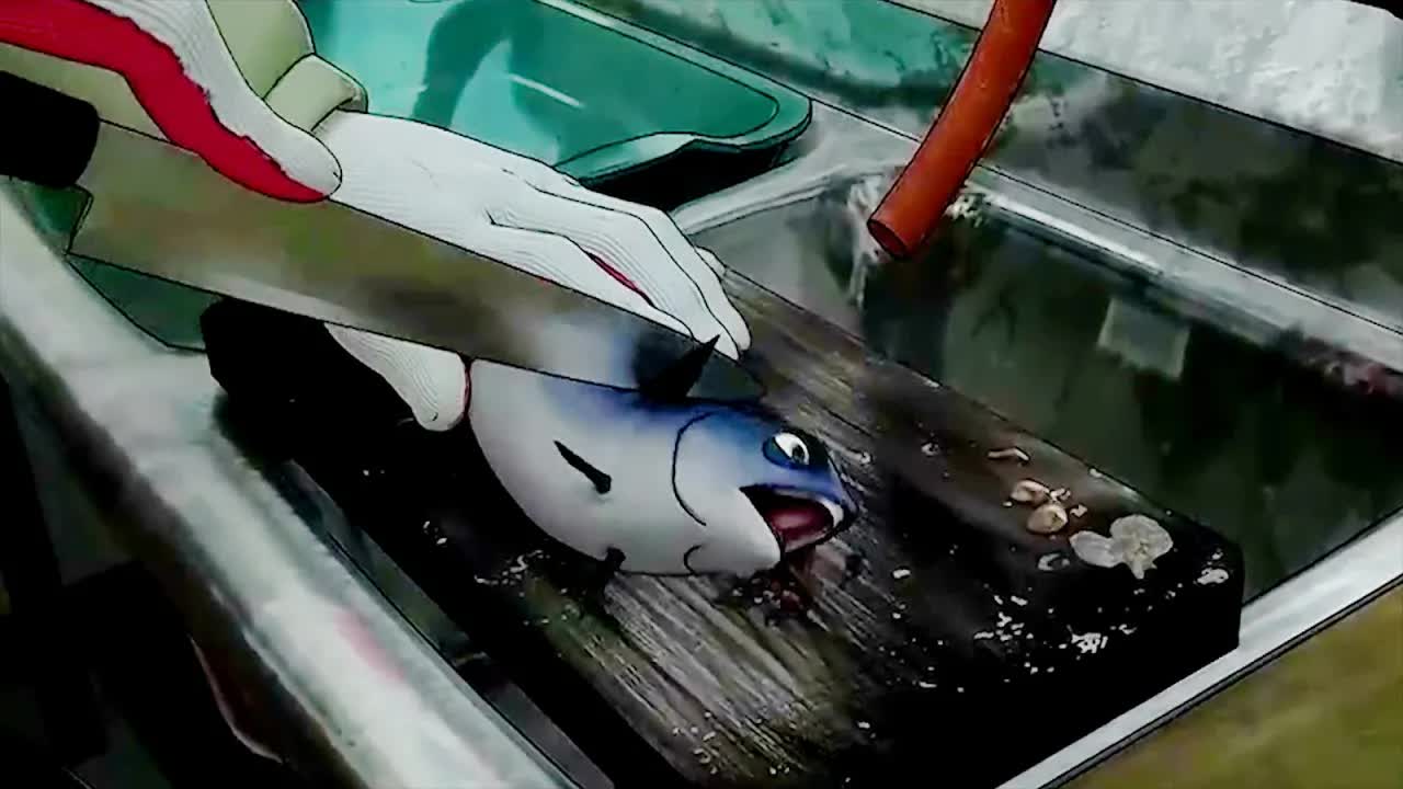 用一条鱼的视角看人间，人类犹如恶鬼，四周如地狱一般恐怖